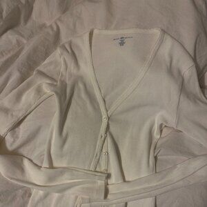 brandy melville white cardigan ribbed